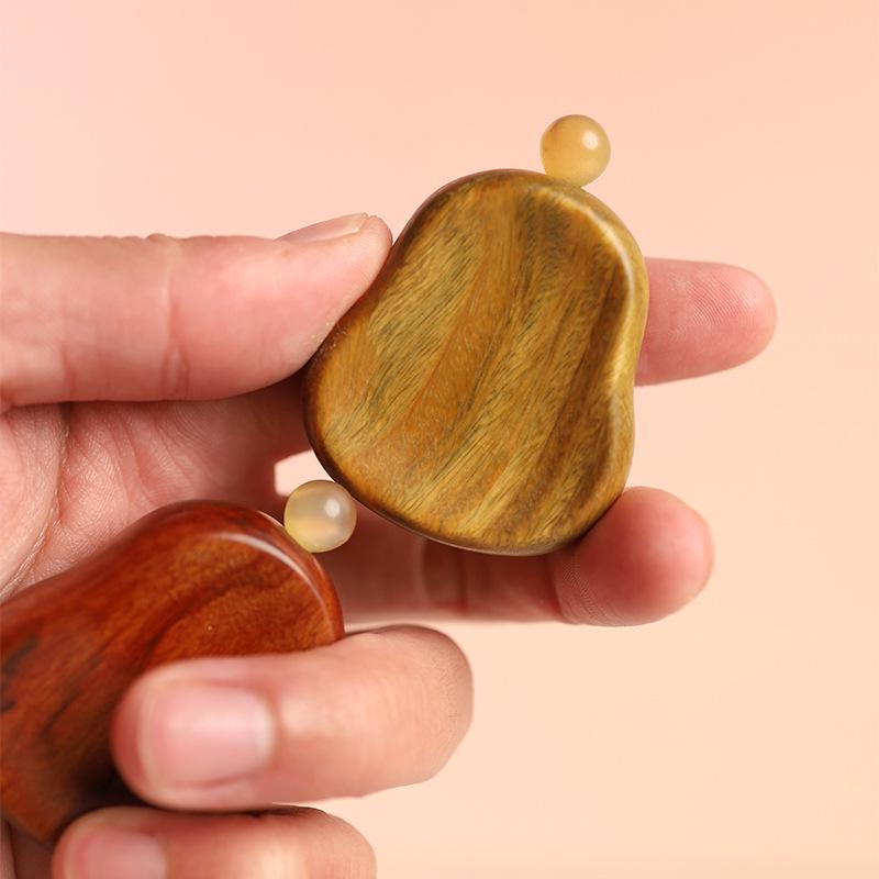 Purple & Green Sandalwood Massage Comb and Scraper – Portable Full-Body Muscle and Bone Massager