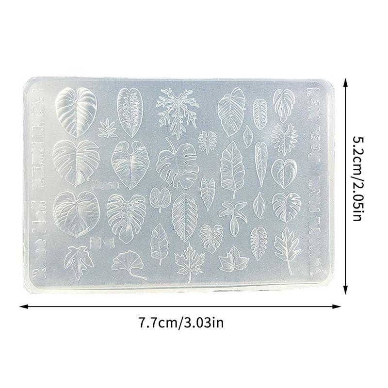 3D Silicone Monstera Leaf Nail Carving Mold Acrylic Bird Ribbon Stamping Template Nails Stencils Uv Gel Polish Diy Design Charm