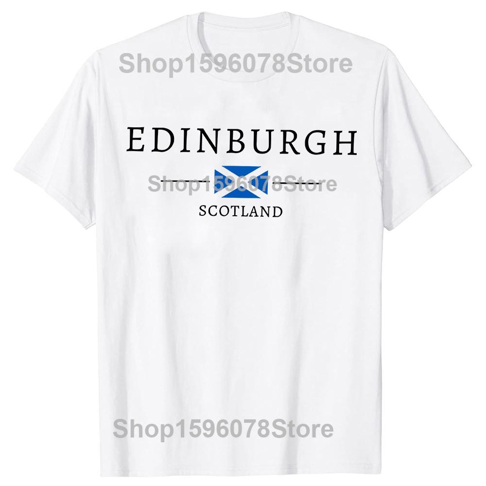 Edinburgh Scotland Tourist Souvenirs Best Friend T Shirts Men Humor Streetwear Tee Shirt Short Sleeve Unisex Loose Clothing
