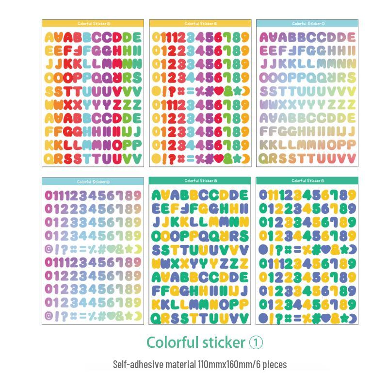 Korean Cute English Letter & Number Sticker Labels for DIY