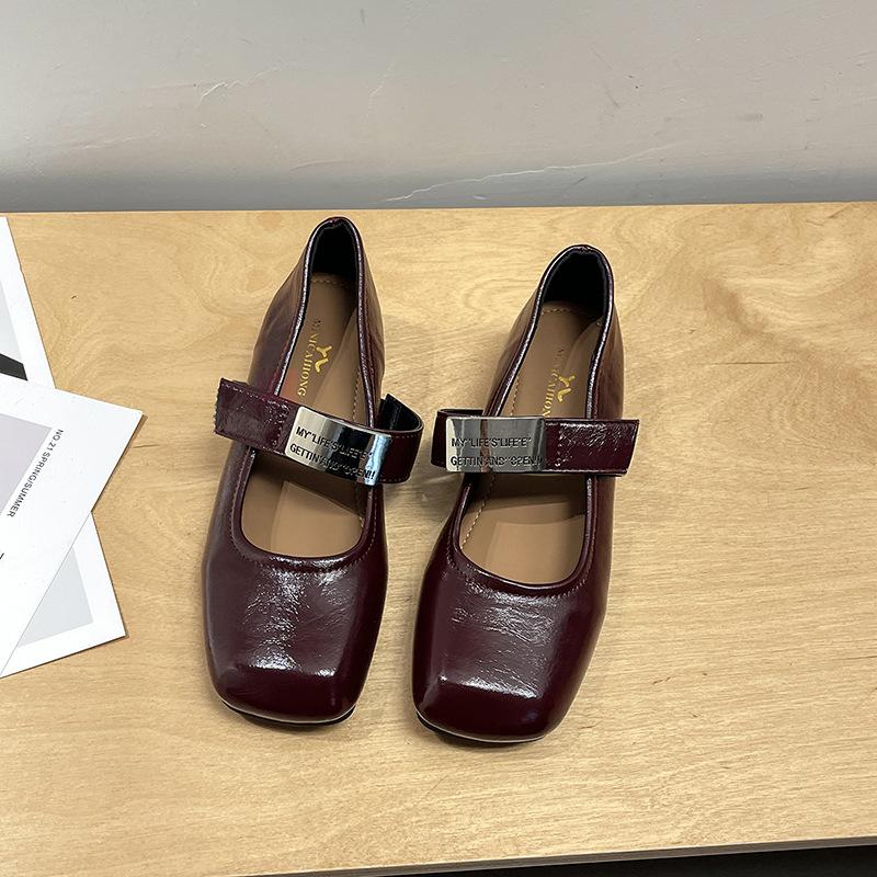 

Французские туфли Мэри Джейн из мягкой кожи в нежном стиле, вечерние туфли, летние туфли с ремешком через подъем, увеличивающие рост, бабушкины туфли из мягкой кожи, туфли на танкетке, одинарные туфли 40 бордовый