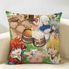 Anime  DDeadly SSins Cushion Cover Natural Linen Organic Fabric DoubleSided Printing Room Sofa Decor Pillow Case