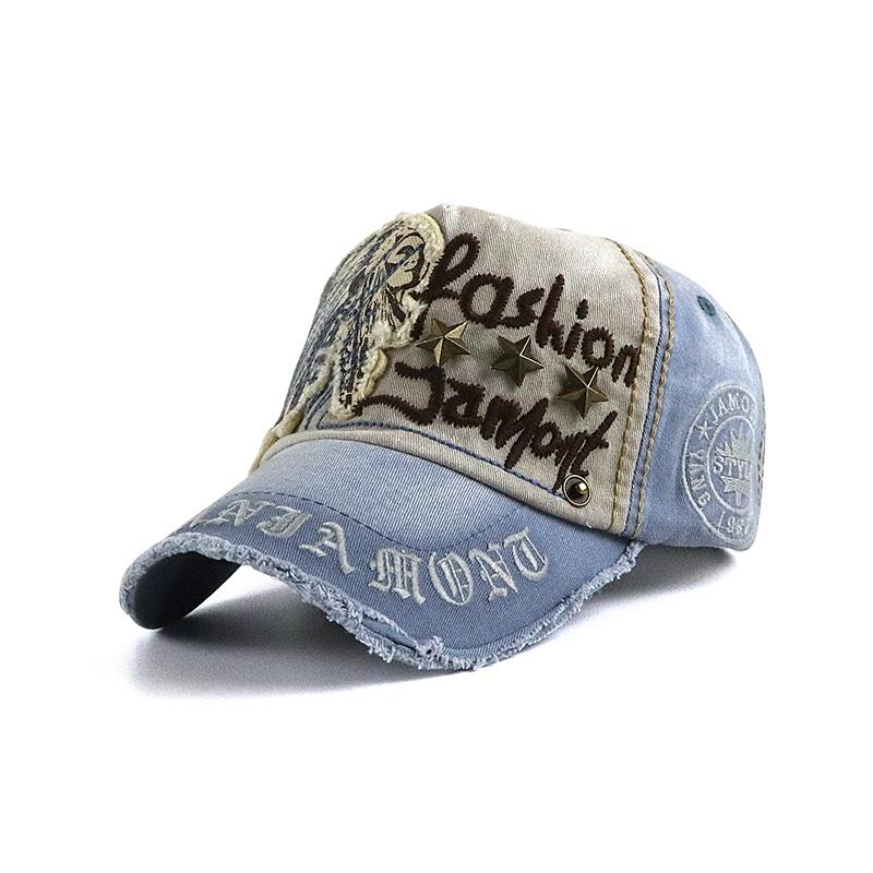 Vintage Waschbare Cowboy Baseballkappe Stickerei Snapback Hut Für Männer Frauen Abgenutzte Hip Hop Kappen Verstellbar Einfarbig Baumwolle Sonnenhut Adjustable gray