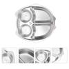 Stainless Steel Snack Plate Toddlers Divided Silver 1pc