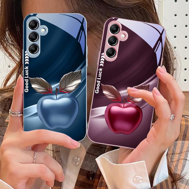 Einfache Schwarze Glücklicher Apfel Für Samsung A 73 72 71 70 56 55 54 53 52 51 50 42 35 34 33 32 31 26 25 24 23 22 30 20 Glas Handyhülle