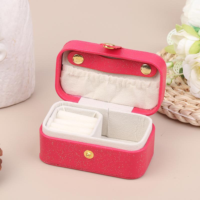 HEISS! Tragbare PU Reise Schmuckschatulle für Damen Einfache Aufbewahrung für Ringe Halsketten Ohrringe Minimalistischer Stil Tägliche Reise Aufbewahrungsbox