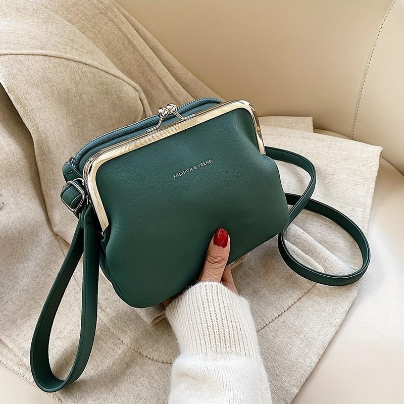 Women's Fashion PU Leather Crossbody Bag, Multi-Layer Shoulder Purse With Adjustable Strap