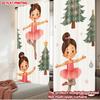 2D Flat Printing 2pcs Drapes Christmas Ballet Dancers Digital Printed Polyester Drapes Festive Holiday Use for Indoor Outdoor