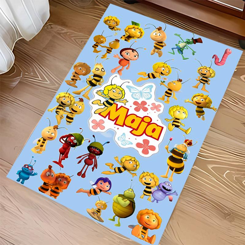 1pc Maya the bee Print Area Rug - Soft,Washable Non-Slip Indoor Mat for Office Chairs,Living Room,Home Office Decorative Rug