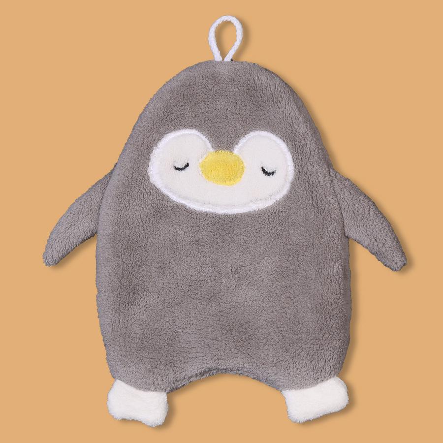 Soft Cute Cartoon Coral Fleece Hanging Hand Towel - Absorbent Kitchen Wiping Cloth