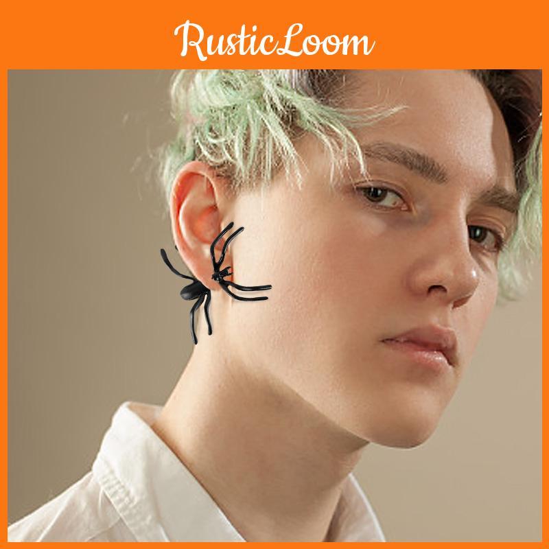 Black Scary Spider Earrings Decoration For Halloween Party Jewelry Fashion Gift