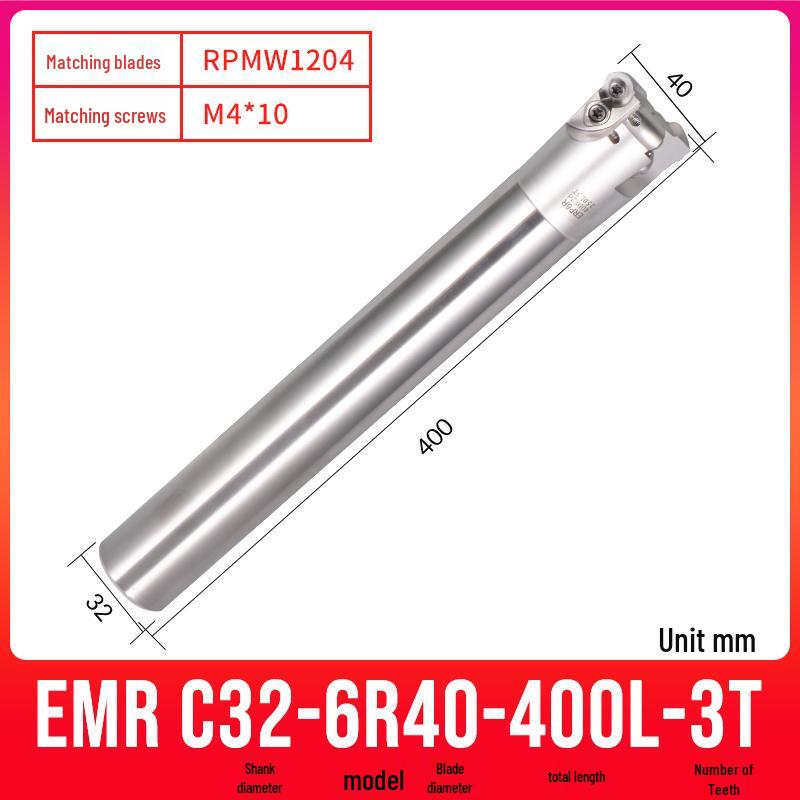 Shockproof EMR CNC Milling Cutter Holder - Round Nose, Bull Nose & Flat Machining Extensions (R4, R5, R6)