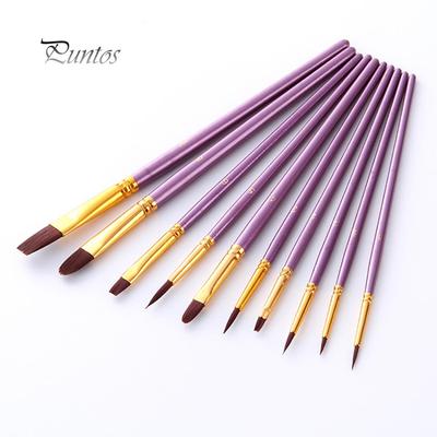 10 Teile/satz Runde Spitze Spitze Detail Farbe Nylon Haar Acryl Malerei Pinsel