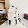 Male Solid Color Backpack Female Large Capacity Travel Backpack Junior High School Student Schoolbag