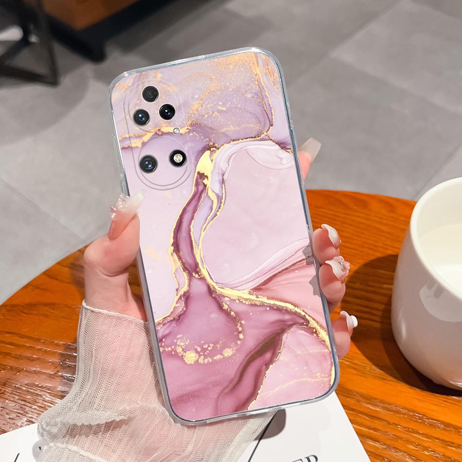 For Huawei P50 Pro P50E Phone Case Dreamy Colorful Pattern Phone Shell For Huawei P 50 Soft TPU Clear Silicone Lightweight Cover