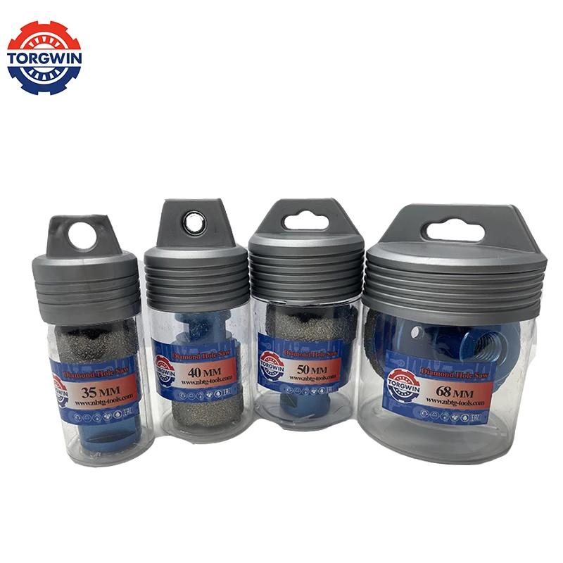 M14 Brazed Diamond Drill Bits Set Dry Vacuum Core Bits Set Porcelain Tiles Crowns Granite Marble Hole Saw Tools 4Pcs