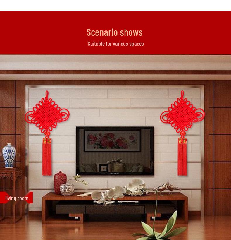 2025 Chinese Knot Pendant: High-End Red 'Fu' Ornament for Living Room or Entryway Decor.