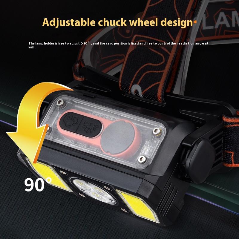 COB Headlamp  LED Work Light High Powerful Sensor Headlight Type-C Rechargeable Torch Waterproof Camping Fishing Search Lantern