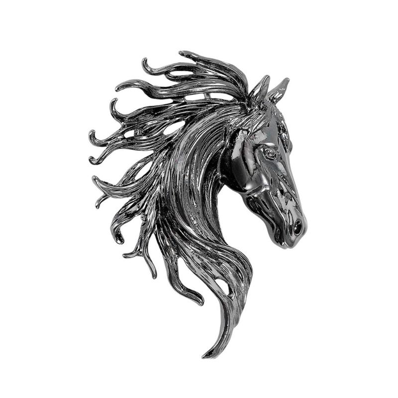

Elegant Horse Designs Brooch Alloy Materials for Work Event Daily Wear Three Color Choose