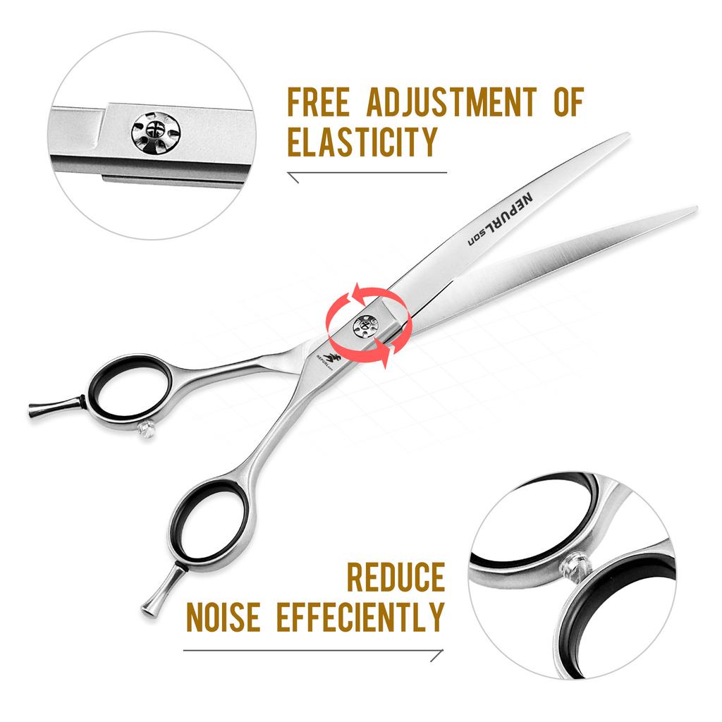 7.0-Inch 7.5-Inch Double-Tailed Bend, Narrow Version Of Curved Scissors, Pet Scissors, Professional Grade, Up And Down Bends, For Pet Masters