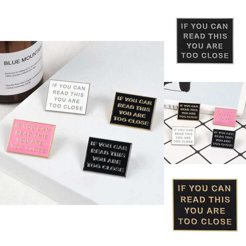 Artistic Eyecatching Square Letter Brooch Warning Sign Please Do Not Approach Accessory