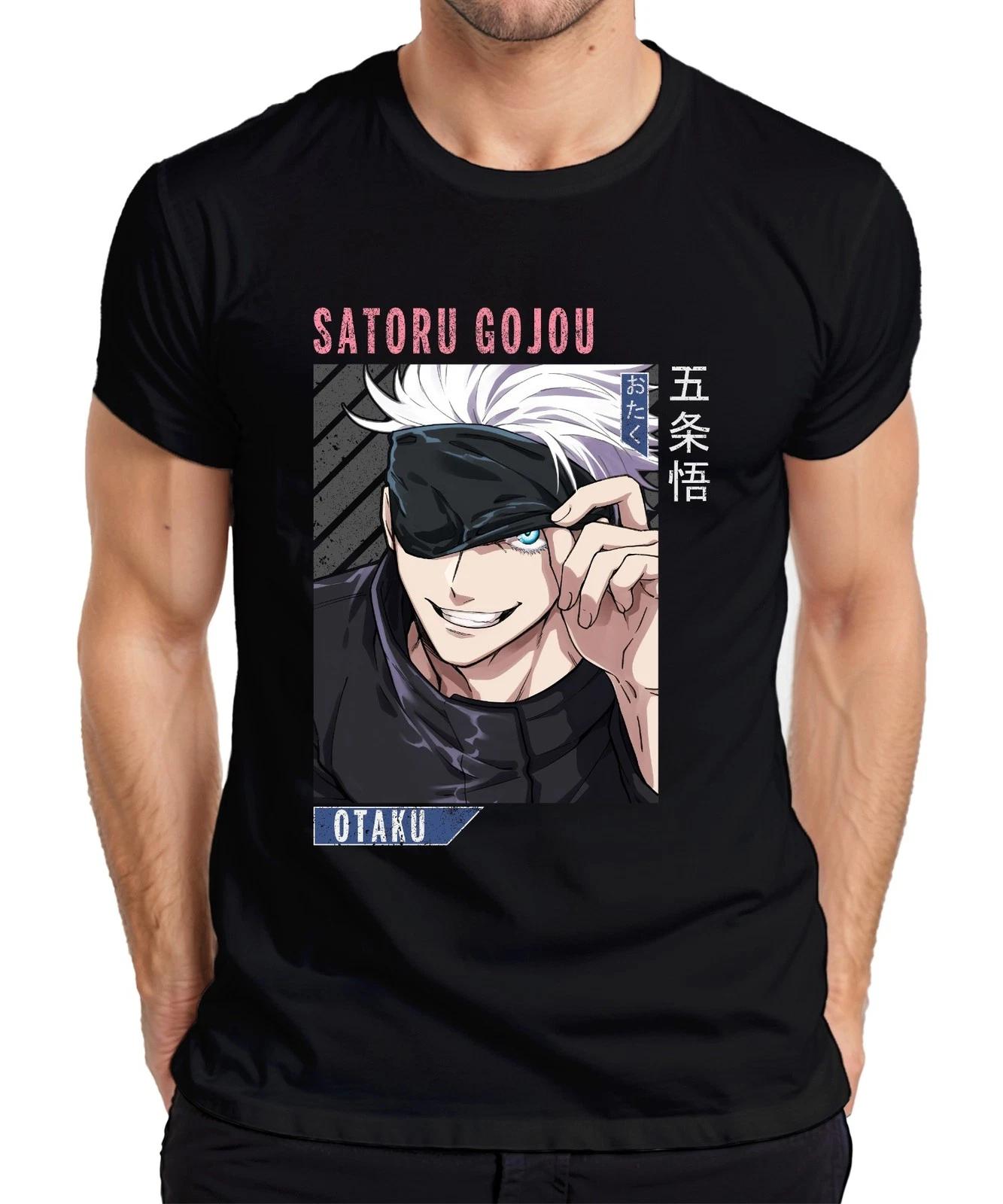 Satoru Gojou Jujutsu Kaisen Anime Otaku Augenbinde weiße Haare Herren T-Shirt XS
