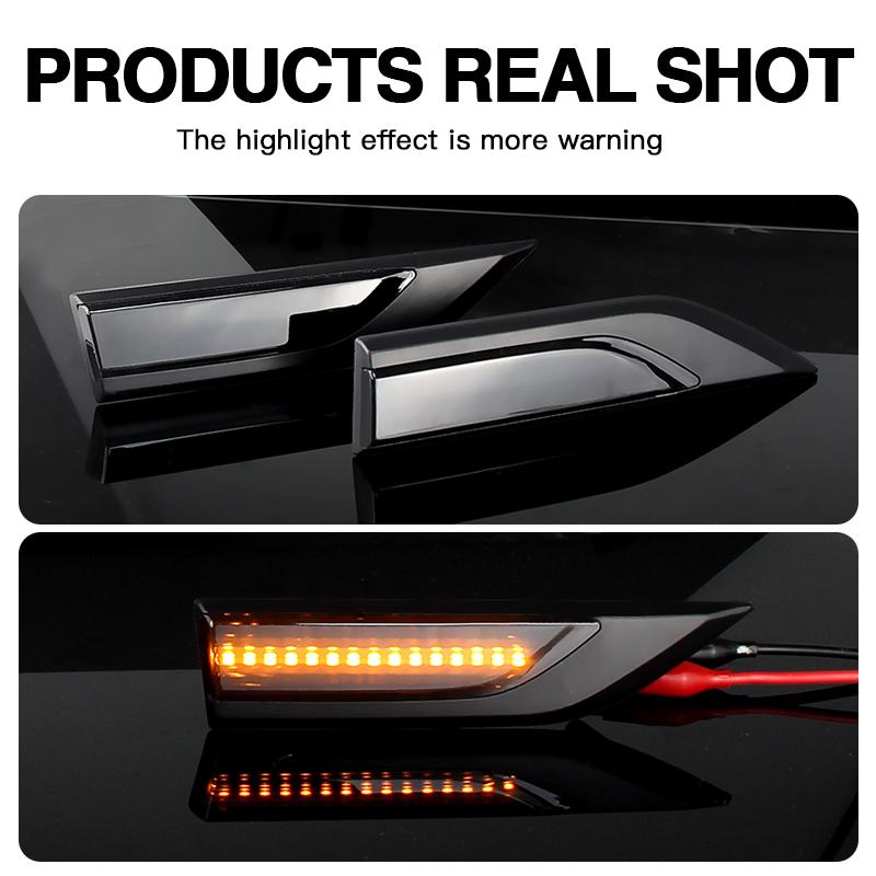 Dynamic LED Side Marker Lights Flowing Sequential Turn Signal Light Blinker For VW Caddy MK4 2015-2017
