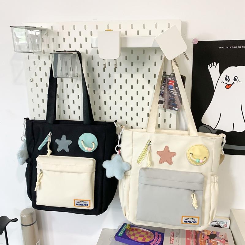 Japanese Tote Bag Fashionable Large Capacity Junior High School Students High School Students Carry Hand-held Tutoring Bags for Class