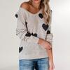 Herbst- und Winter-Neue Modelle, lockerer Liebe Valentinstag V-Ausschnitt Strickpullover Pullover Damen
