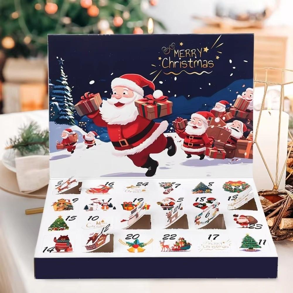 24 Grids Christmas Advent Calendar DIY Fillable Empty Gift Box Christmas Countdown Calendar Surprise Gift Advent Calendar