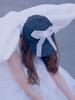 Poejidam Bow Cap In Lace Black