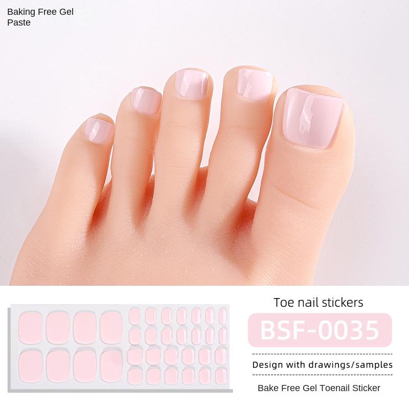 

Новые однотонные наклейки для ногтей с зеленым луком без запекания, гелевые наклейки для ногтей на ногах, гелевые наклейки для ногтей без света BSF-0035