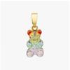 Crystal Haze Nostalgia Bear Classic Rainbow Gold Pendant Charm