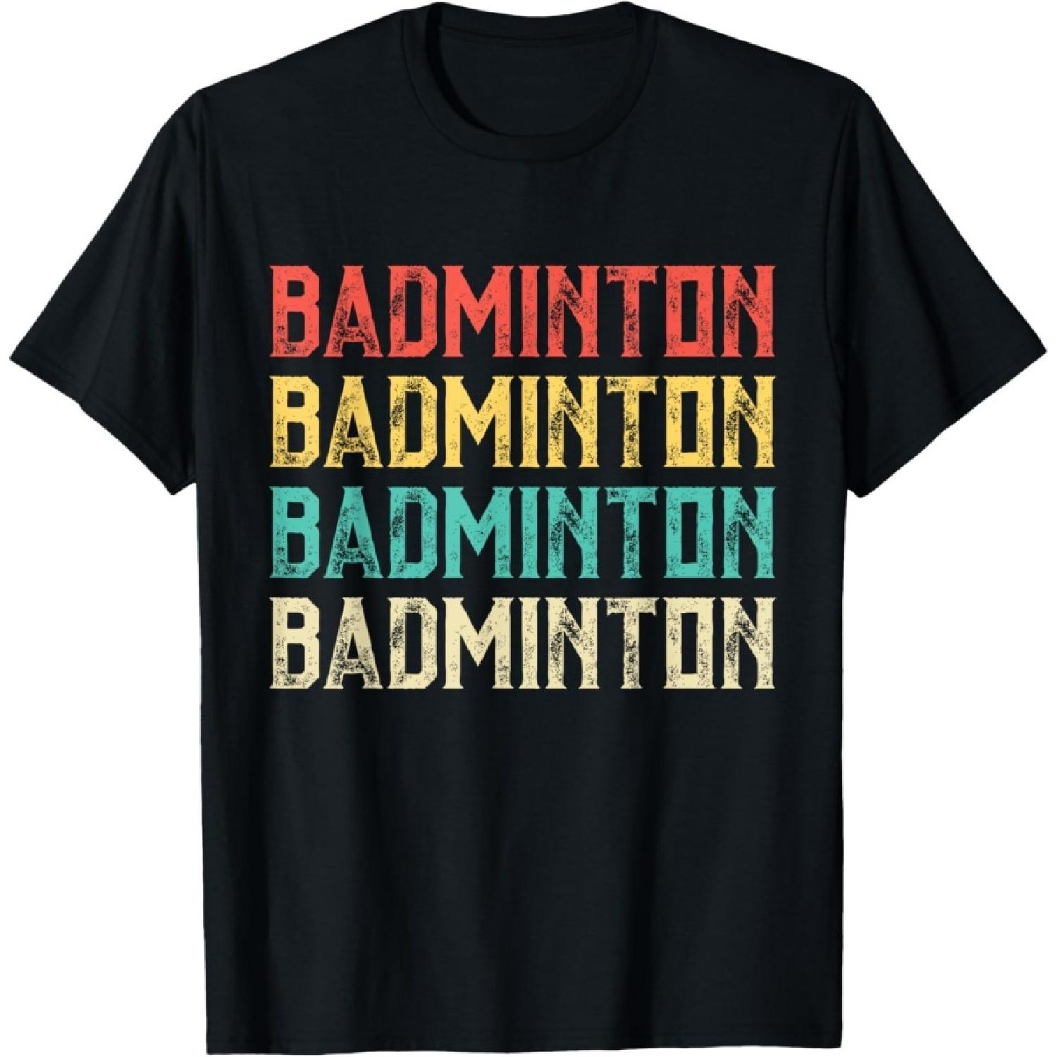 Badminton, Retro Vintage Badminton T-Shirt(1) S