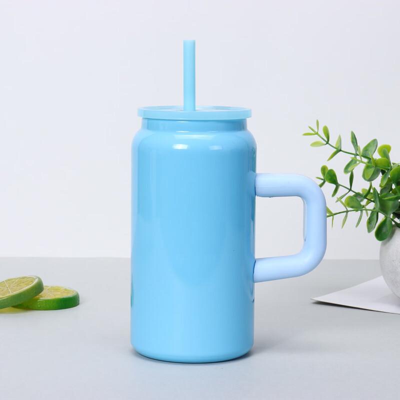 Portable Insulated Car Tumbler with Handle and Straw