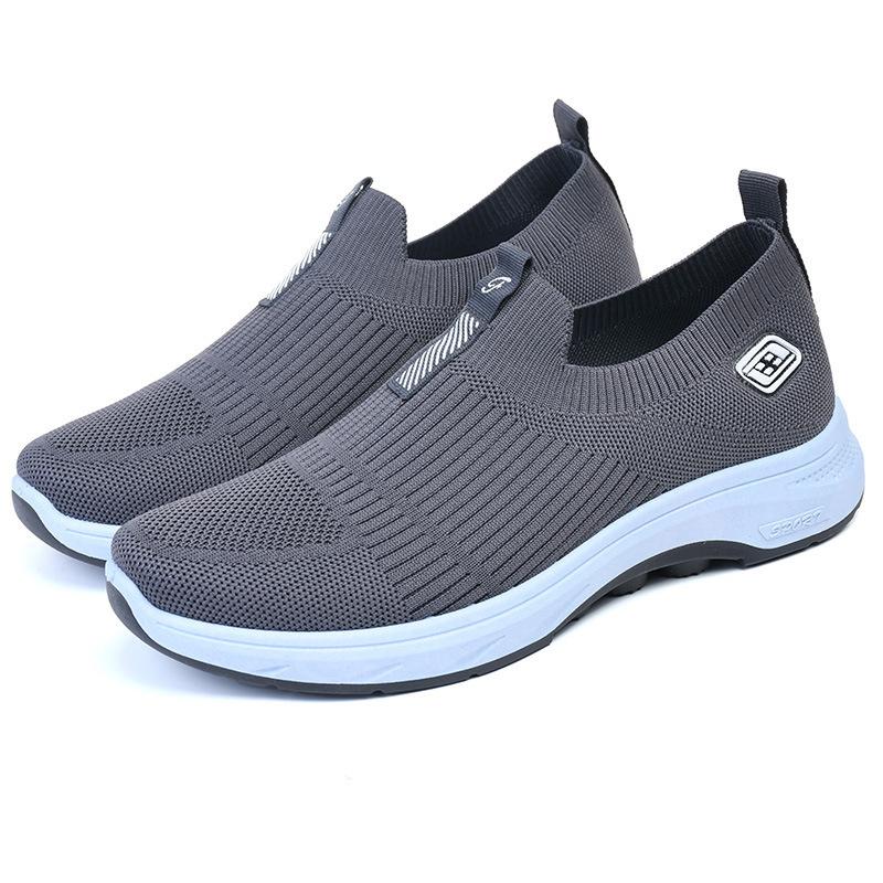 

Летняя дышащая спортивная обувь мужская сетчатая обувь 2024 новая мужская обувь с одной педалью мушка-тканая сетка мужская спортивная обувь 44