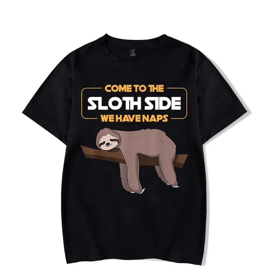Mens Y2K Harajuku Sloth TShirt  Lazy Sloth Print Join the Sloth Crew Lets Nap Together Slogan Street Fashion Stylish Tee S
