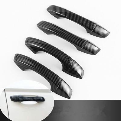 For Seat Ibiza 2018    Carbon Fiber Chrome Car Side Door Handle Cover Trim Sticker Styling Auto