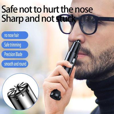 Mini Electric Nose Hair Trimmer Replaceable Cutter Head Shaver USB Rechargeable Waterproof Hair Remover Portable Razor for Men