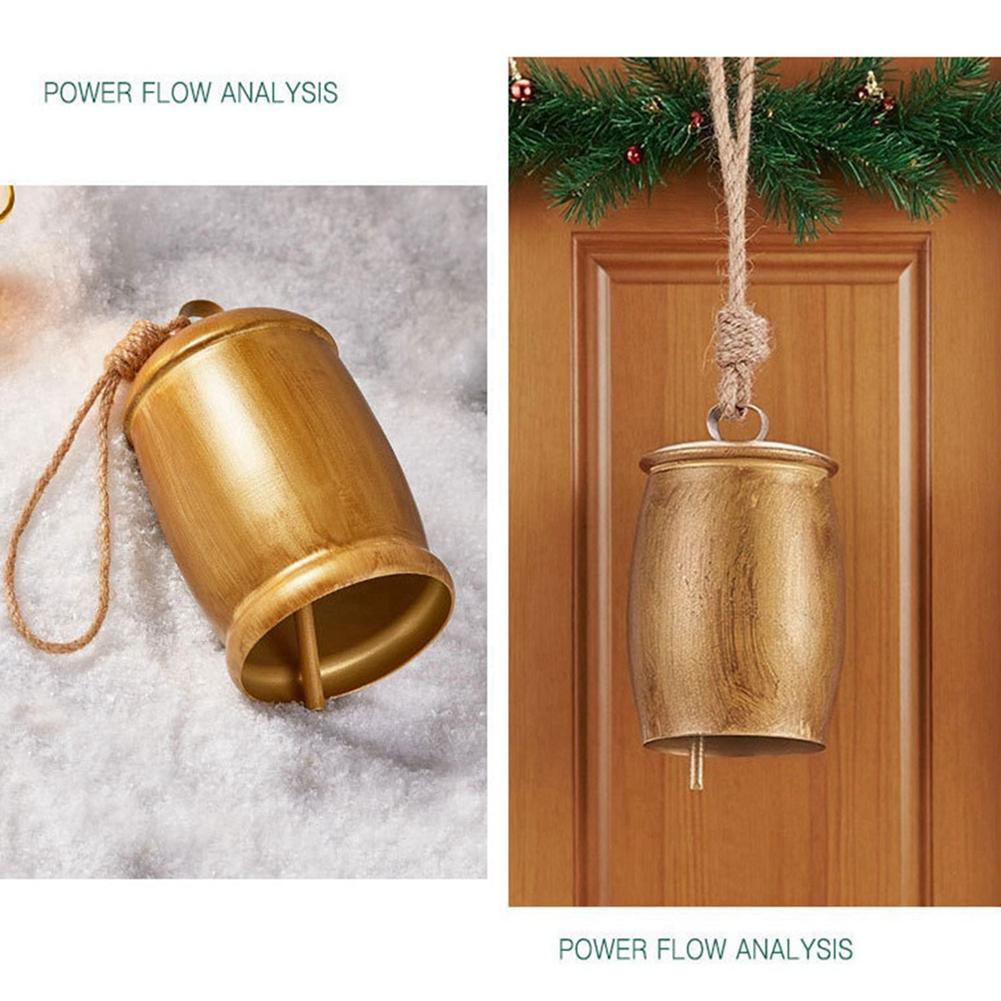 Christmas Bell Pendant Gold Vintage Cow Bell Christmas Tree Decoration