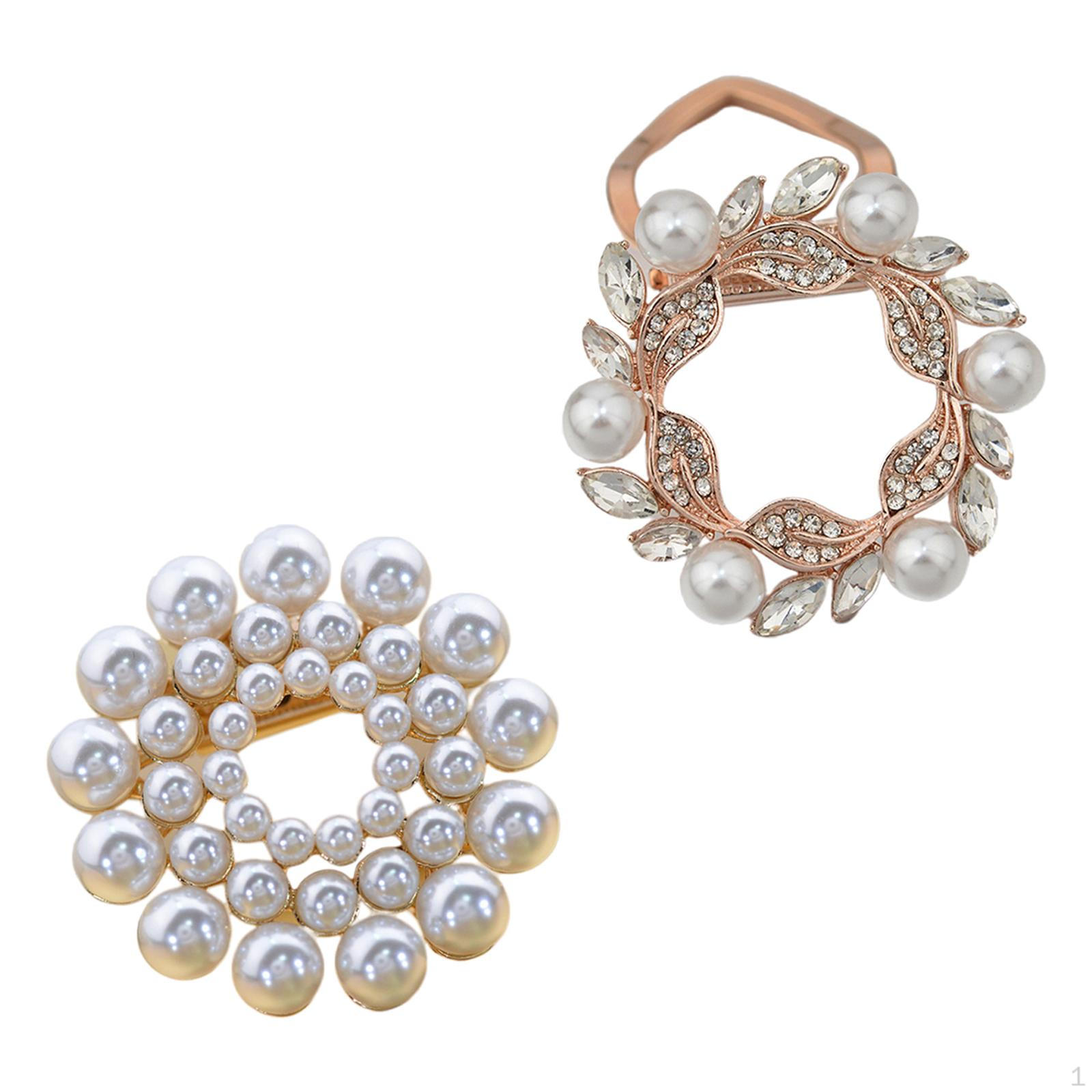 

2x Women Ladies Fashion Shawl Scarf Clips Rhinestone Multi Purpose Beautiful Buckle Jewelry