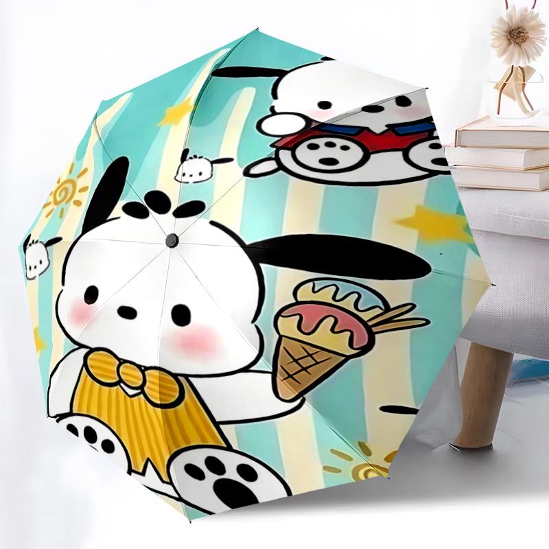 1pc Adorable Cartoon Character Ice Cream Cone Umbrella - Automatic Opening/Closing, Foldable Design, Outdoor Use, Festival Gift for Fans and Travelers