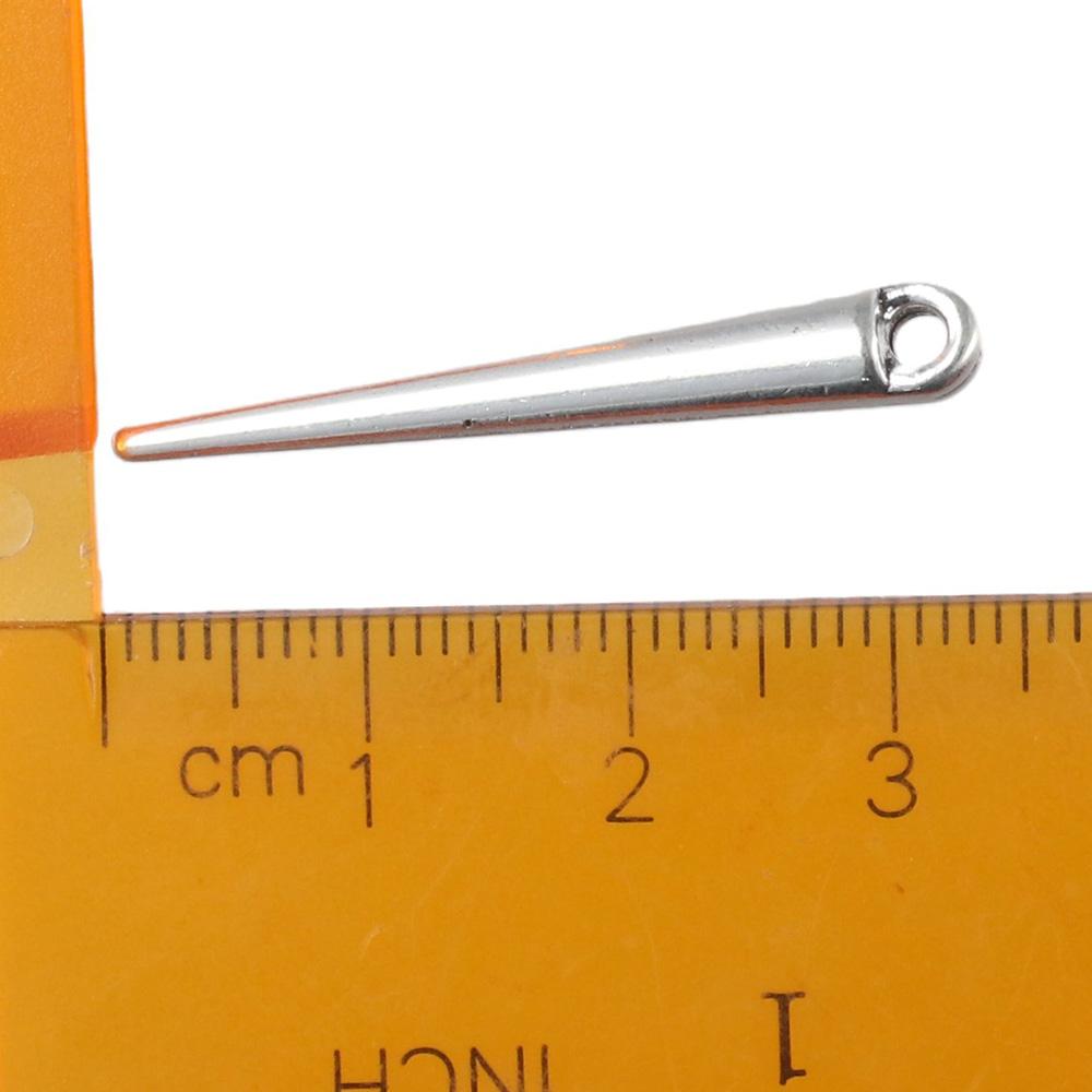 100pcs 5x34mm Spike Beads Pendants Antique Silver Long Bullet Spike Charms  DIY Jewelry Making