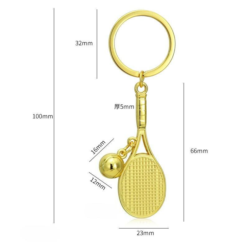Creative three-dimensional badminton keychain tennis racket sports keychain table tennis key pendant small gift