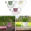 Vattenkannaformad Blomkruka Växtkruka Heminredning Unik Gåva med Handtag Rustik Järnkruka Blomkruka för Trädgård Utomhus