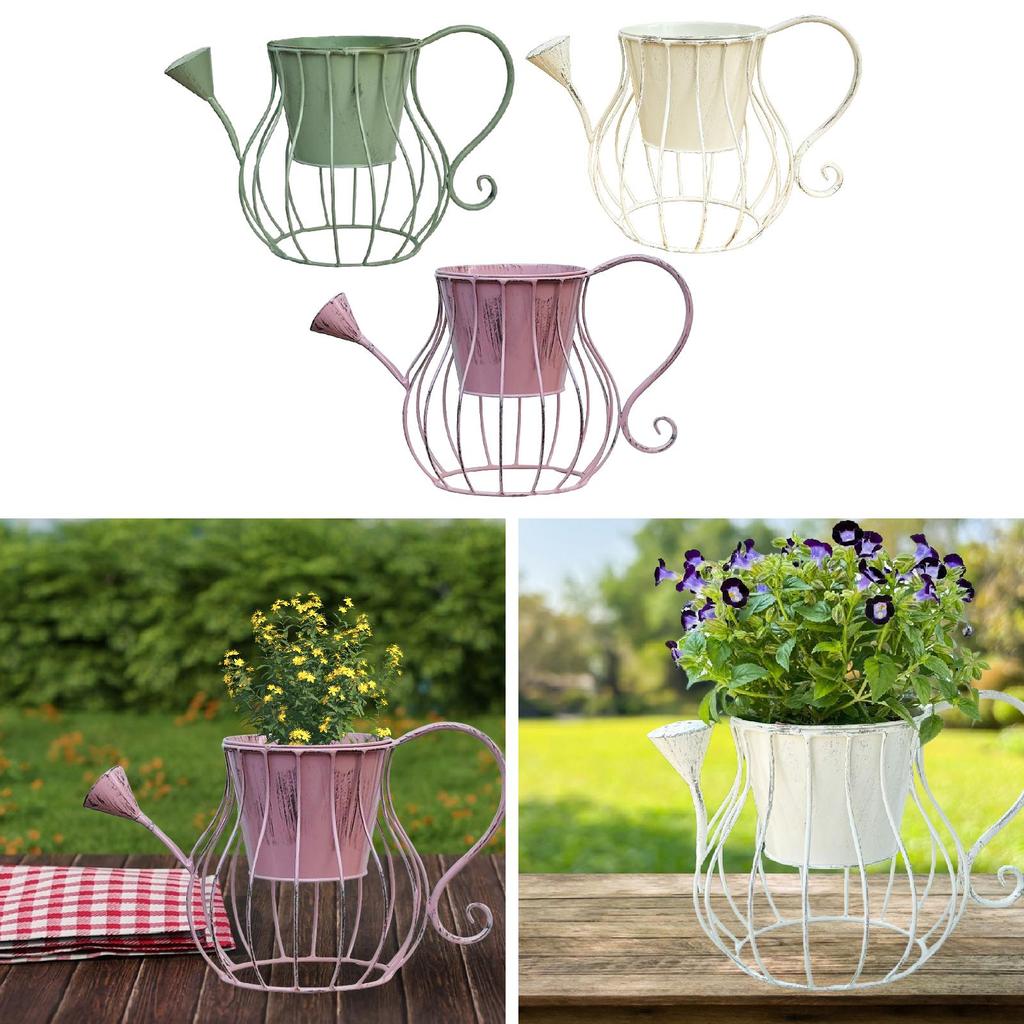 Văzătoare în formă de stropitoare Ghiveci pentru plante Ghiveci de flori Decorațiune pentru casă Cadou unic cu mâner Ghiveci rustic din fier Ghiveci de flori pentru grădină în aer liber