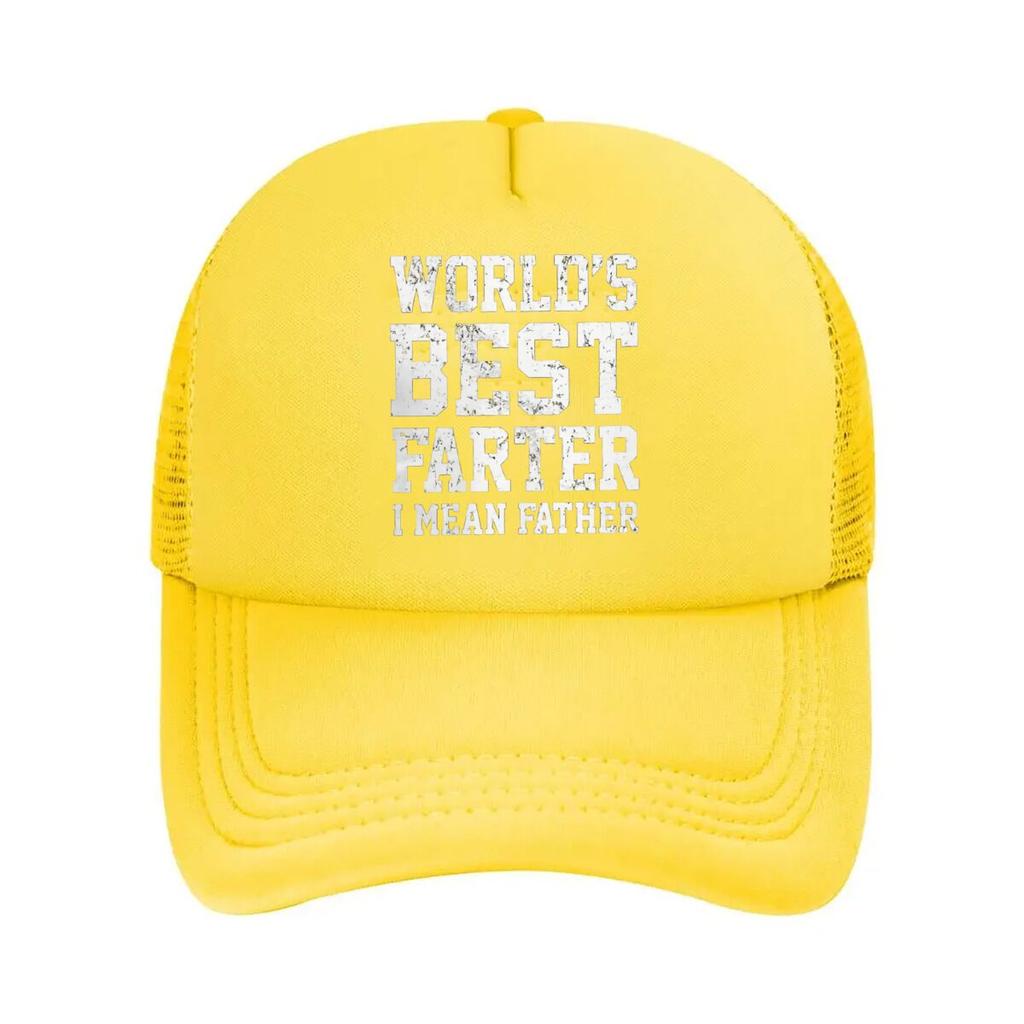 Worlds Best Farter I Mean Father Text Mesh Baseball Cap Casual Hat Outdoor For Womens Unisex FeUnisex