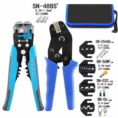 Crimping Pliers SNX-48BS Quick Jaw Replacement for Tab 2.8 4.8 6.3/tube/Photovoltaic/insuated Terminals Electrical Clamp Tools