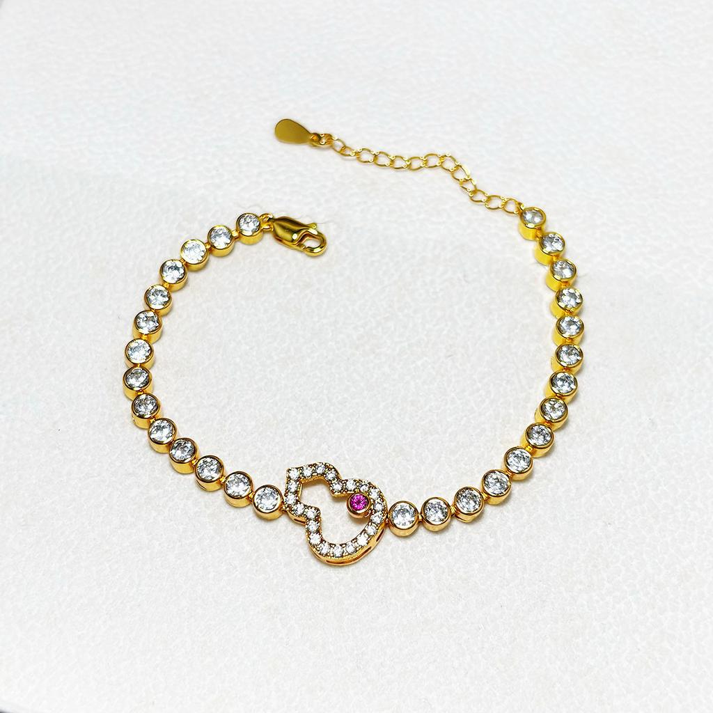 Bracelet Gourd Bubble Row Diamant Tempérament Mode Femme Luxe Léger Haut de Gamme Bijoux de Main Niche Exquis Corindon