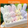 Rabbit Fluffy Plush Pendant Keychain With Flower Design For Accessories Backpack